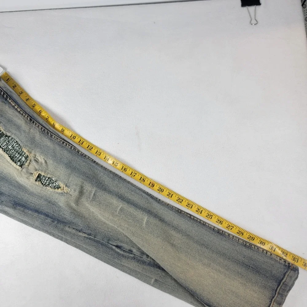FWRD Mens Denim Jeans 40x34 Distressed Patchwork Streetwear Patches Destroyed